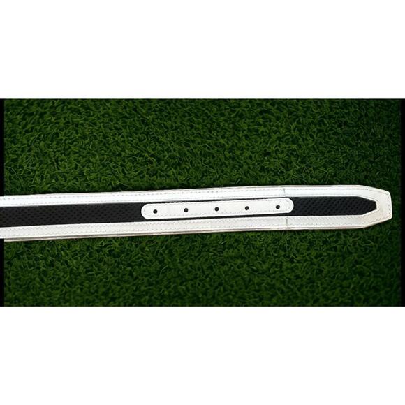 Nike Tiger Woods Mesh G-Flex White PGA Golf Tour Leather Belt Mens Size 42 NEW - Picture 10 of 12